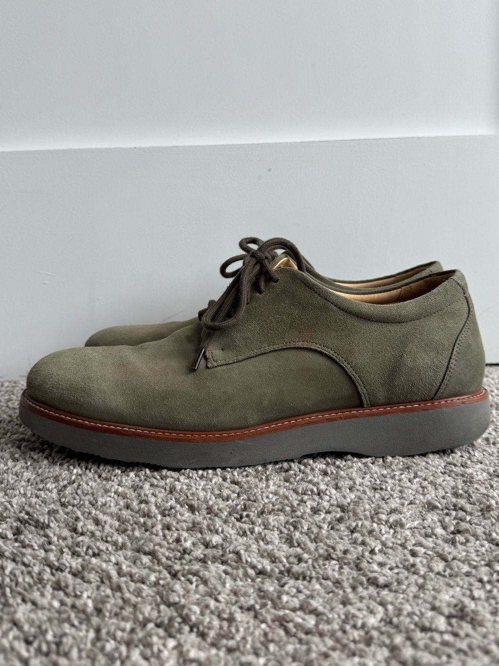 Samuel Hubbard Olive Suede Derby Shoes - Lace-Up Men's Size 10